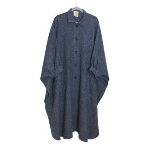 Vintage Jimmy Hourihan of Dublin OS Cloak Cape Purple Blue Donegal Tweed